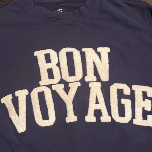 AERIE Bon Voyage navy sweatshirt size M - Picture 3 of 4